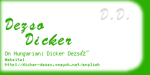 dezso dicker business card